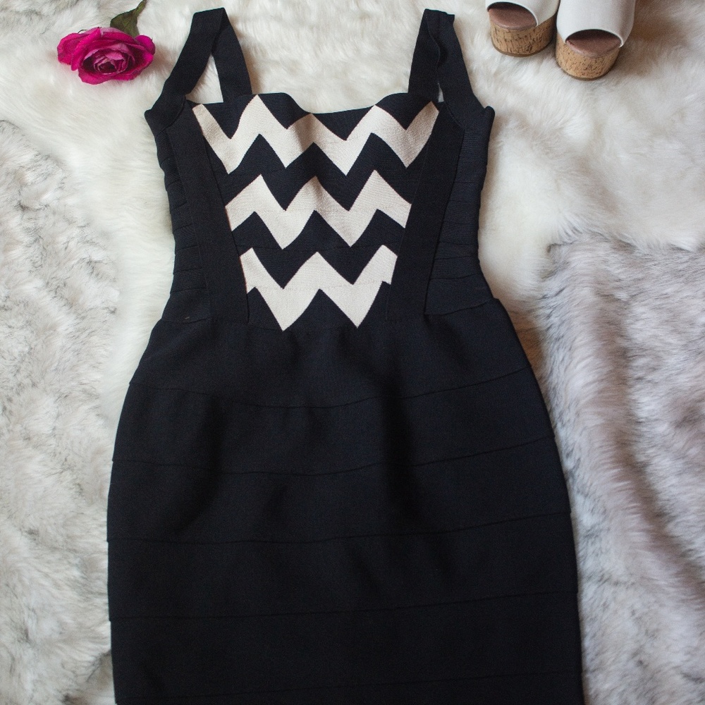 Black and white Herve Leger Couture Vintage